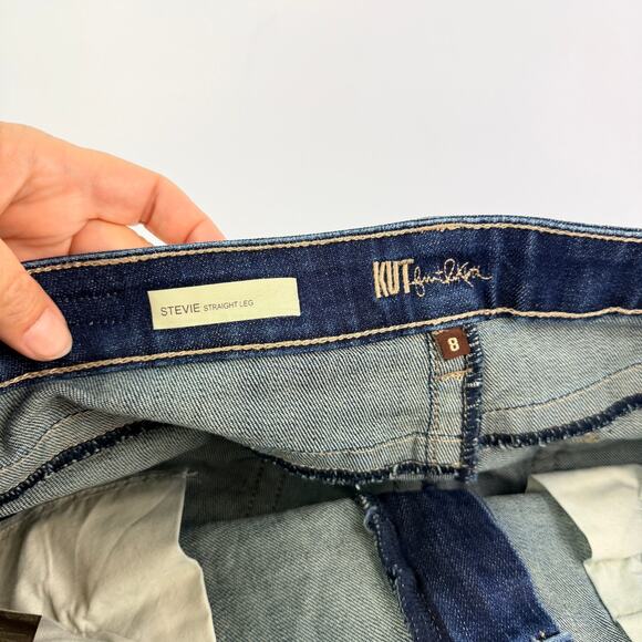 Kut from the Kloth Stevie Straight Leg Mid Rise Dark Wash Women's Denim Jeans 8 - Picture 9 of 15